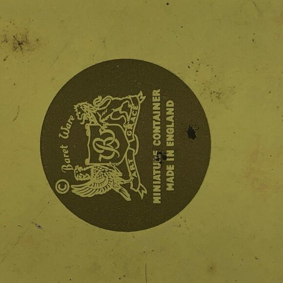 Vintage Tin Barat Ware Miniature Container Made in England Edwardian Couple 3" - Picture 8 of 8